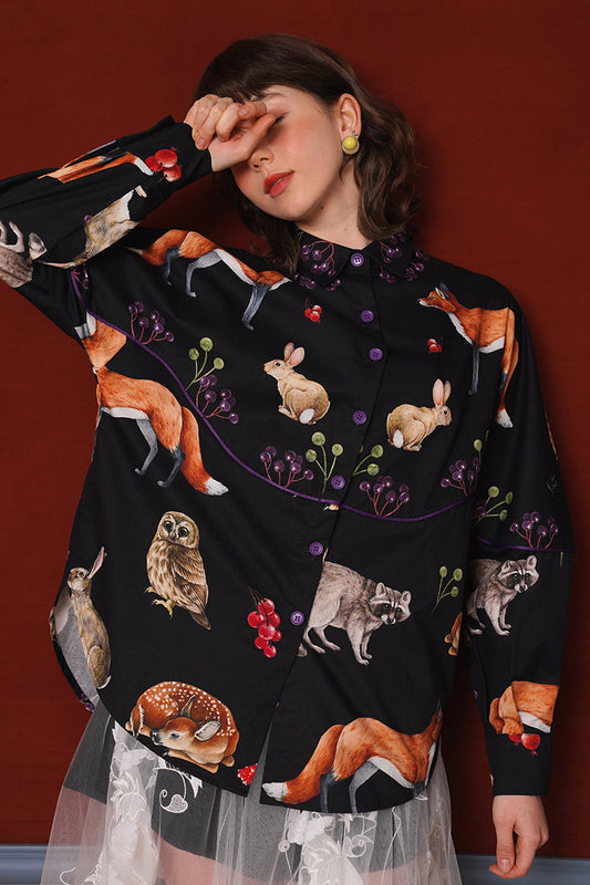 Animal print retro art shirt B3753