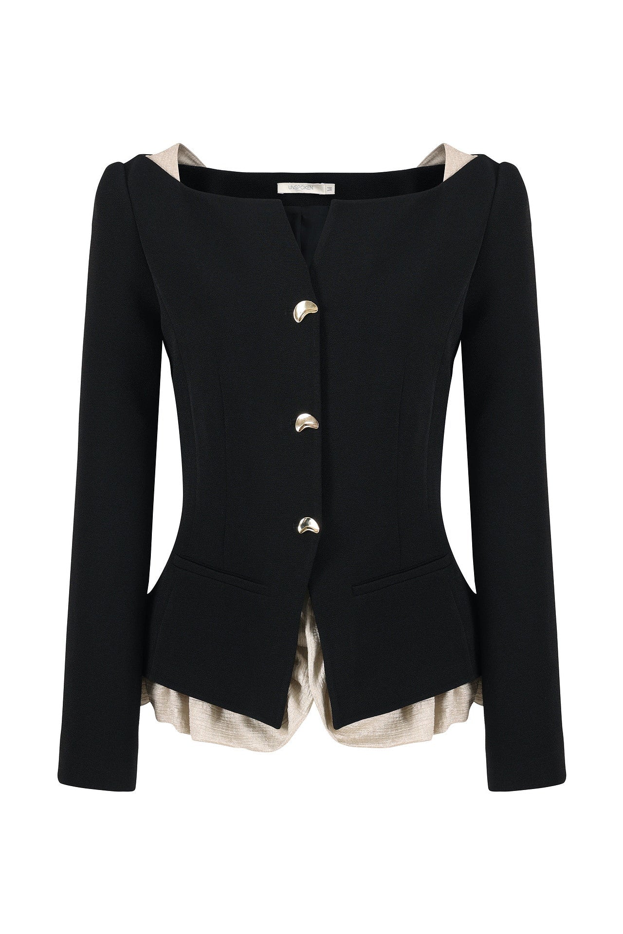 Bicolor Faux Layered Short Jacket B4941