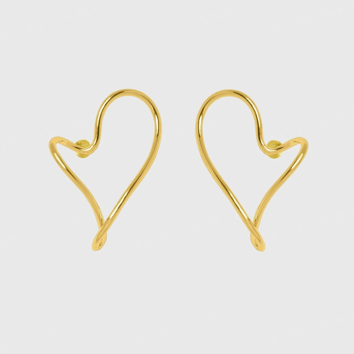 S925 Hollow Irregular Peach Heart Earrings B4128