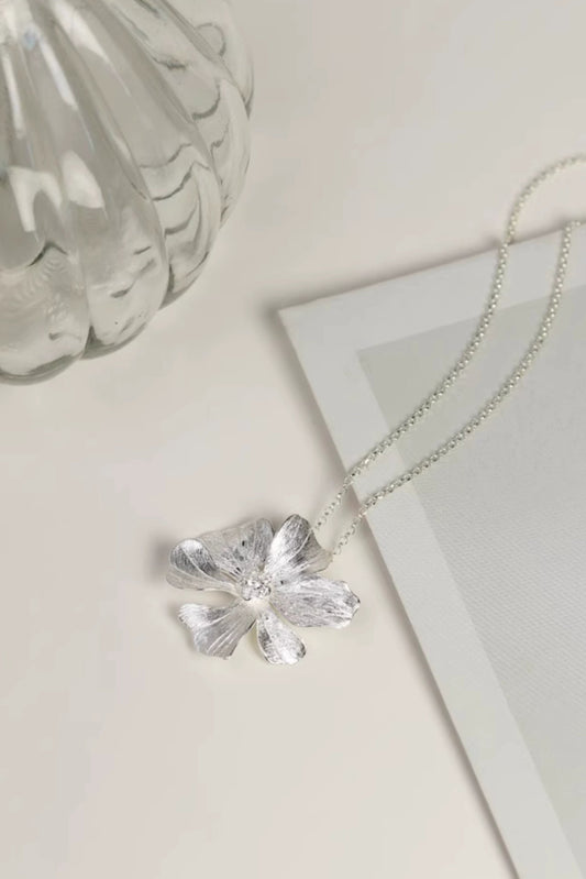 S925フラワーピオニーネックレス B4262