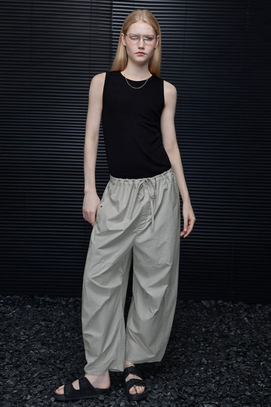Light gray wide loose pants B3865