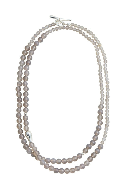 S925紅瑪瑙珠長項鍊 B4376