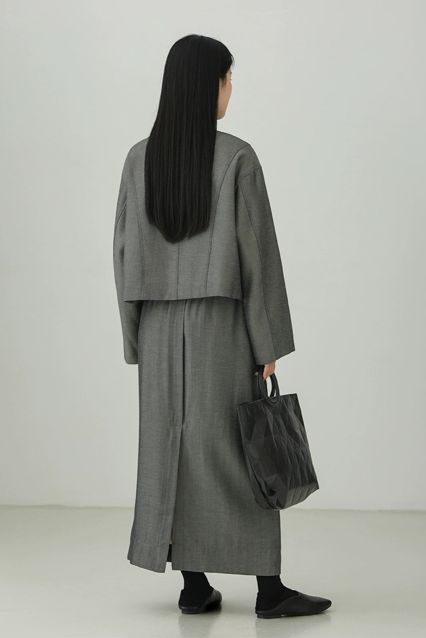 Tencel Linen Versatile Slit Skirt B4270