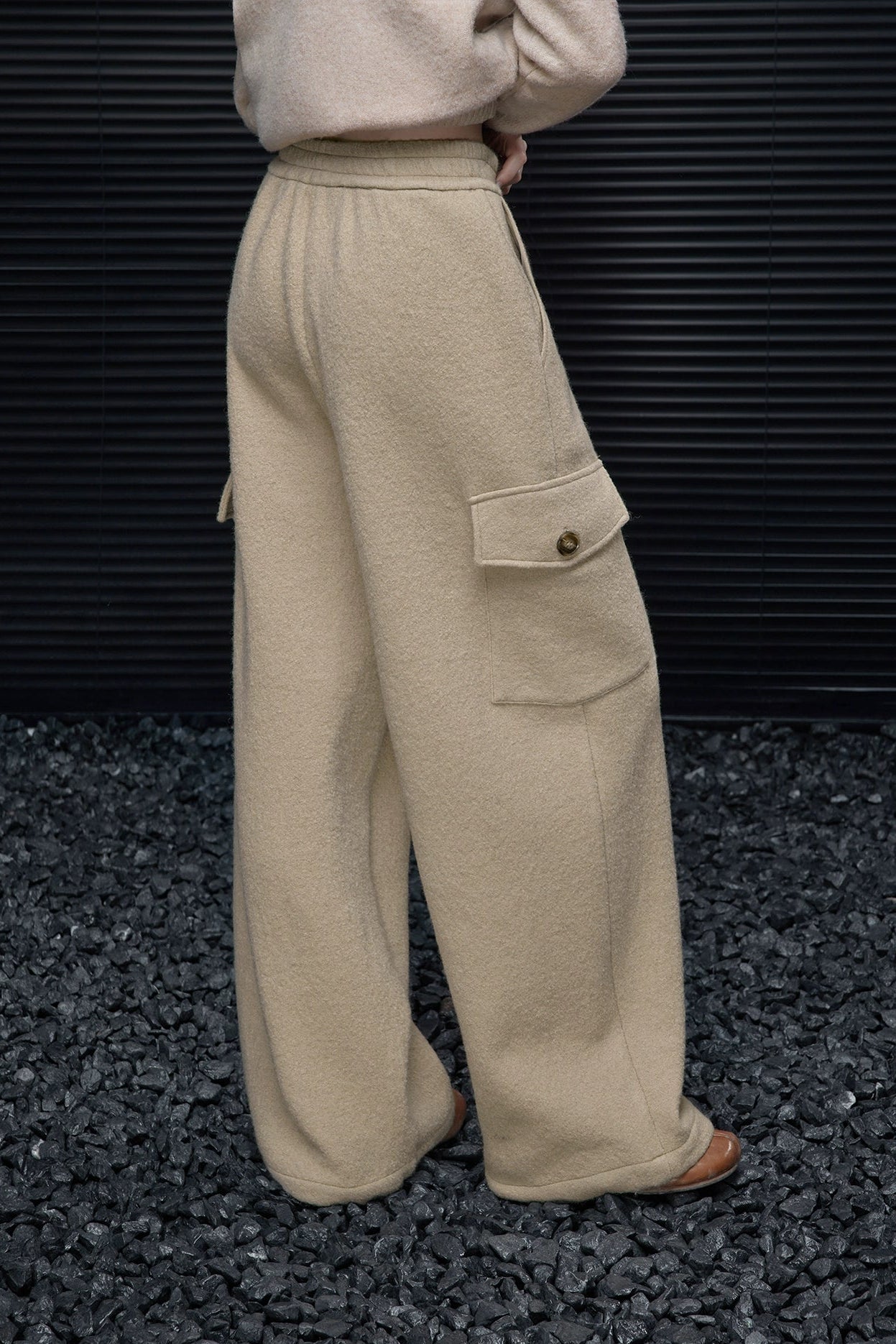 100% Wool American Retro Wide Pants B4546