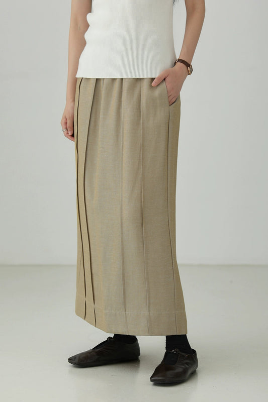 Tencel Linen Versatile Slit Skirt B4270