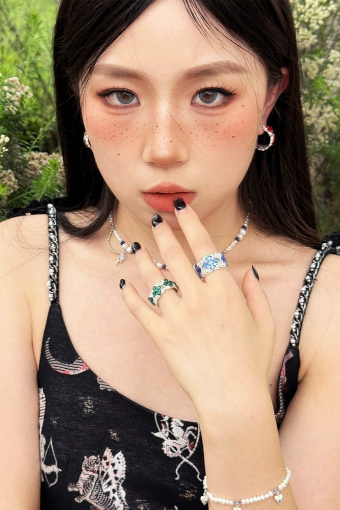 S925アイリスクロスライトピアス(シングル) B3979