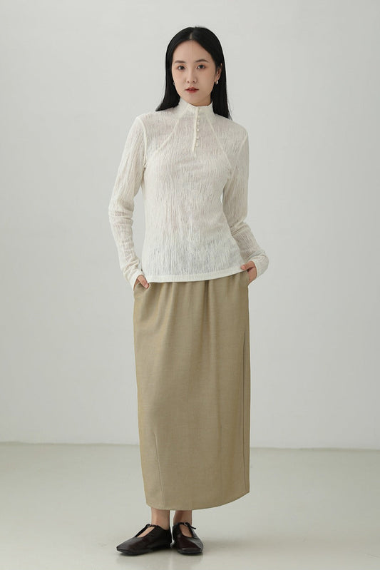 Tencel Linen Cocoon Lantern Skirt B4268