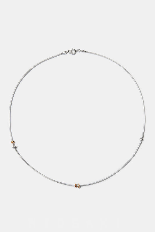 S925バーサタイルスネークボーンチョーカーネックレス B4022