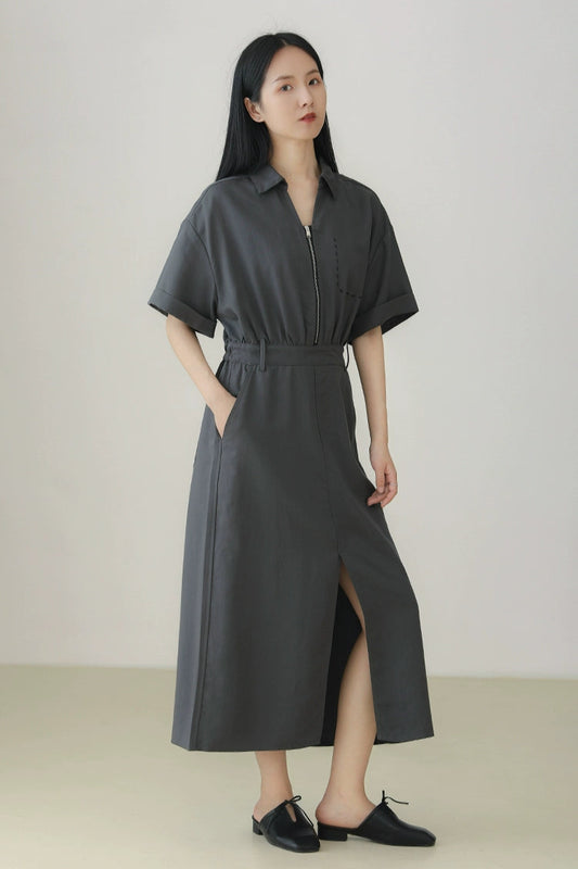 テンセルキュプラシャツワンピース B3963