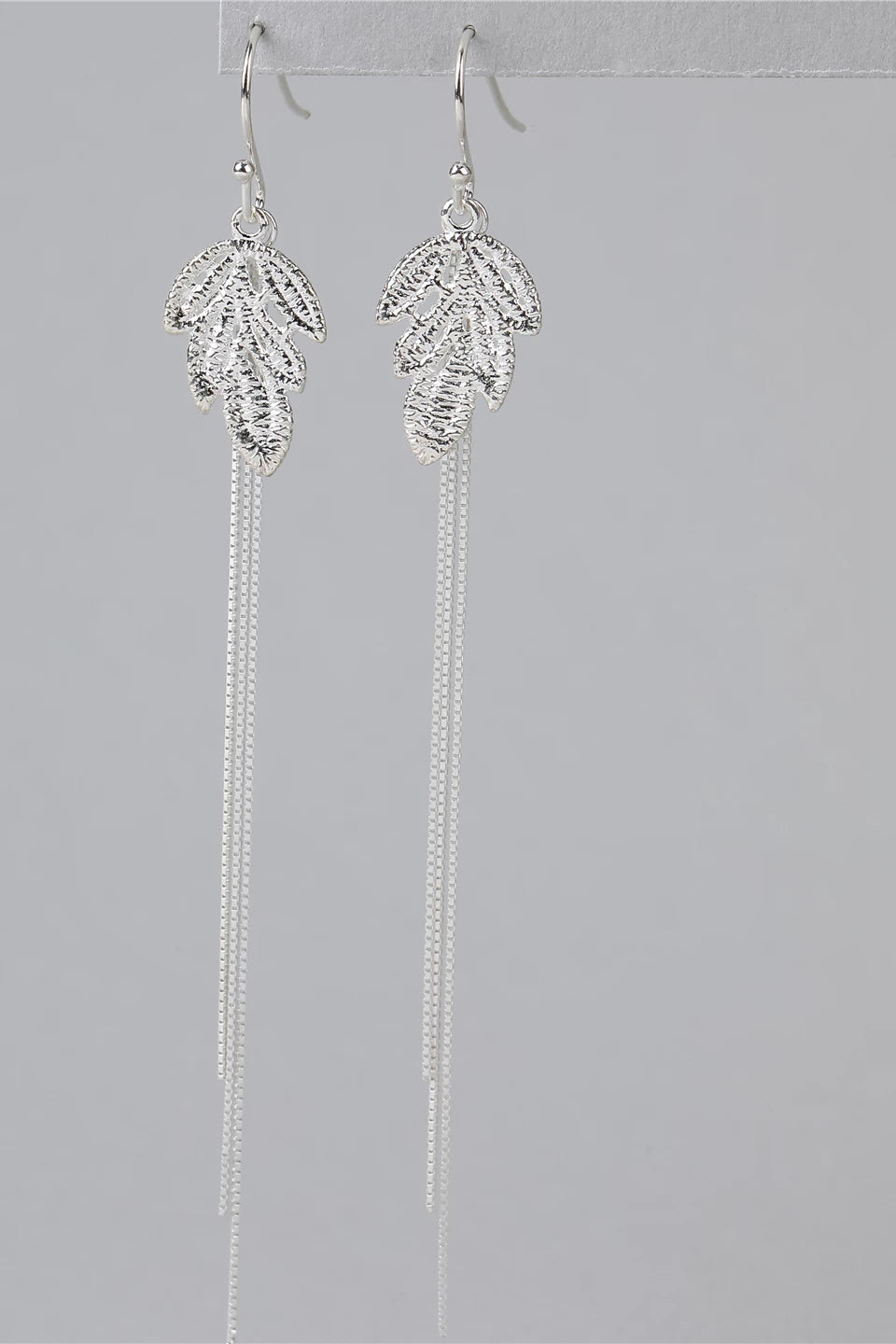 S925レースリーフタッセルピアス B4564