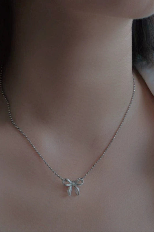 S925ボウニッチネックレス B4298