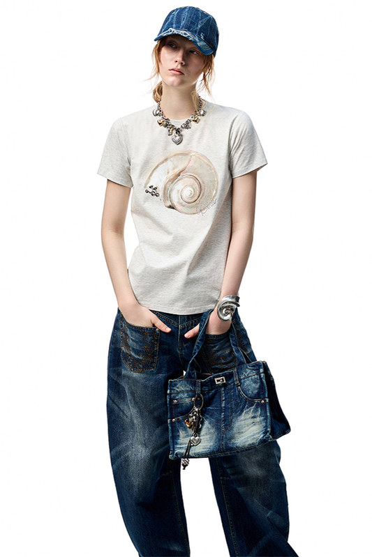 Summer Vibe Print Loose Short Sleeve T-Shirt B3940