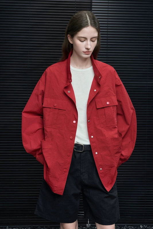 スタンドカラーワークウエアシャツジャケット B4675