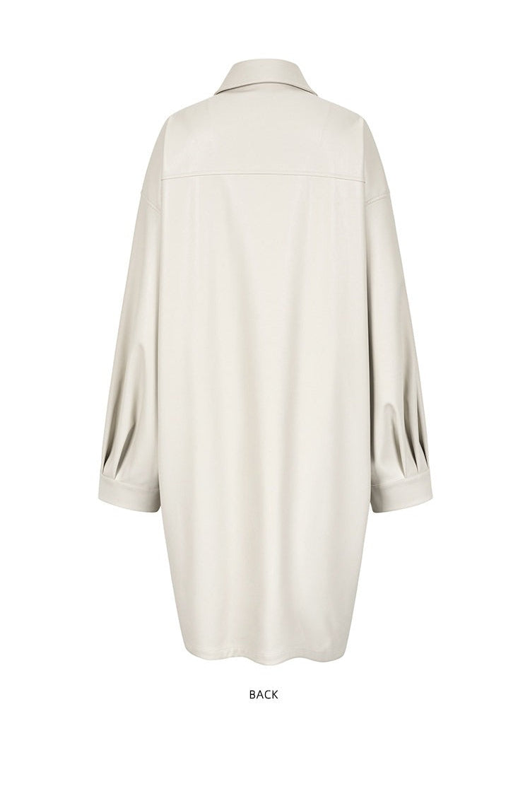 PU Triangle Sleeve Trench Coat B4646