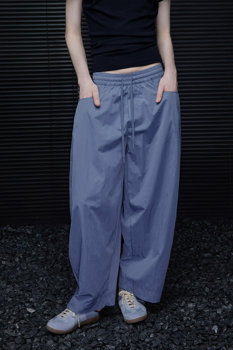 Blue Straight Wide Lazy Style Pants B3945