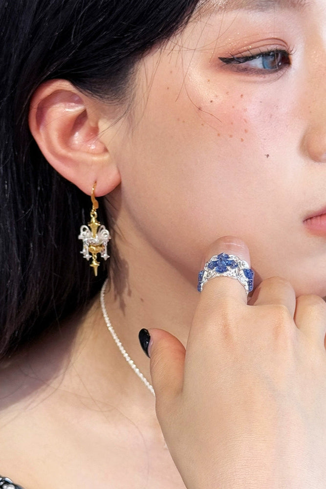 S925トワーリングスターフォールネックレス B3972