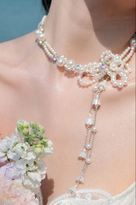法國珍珠花流蘇頸鏈 B3796