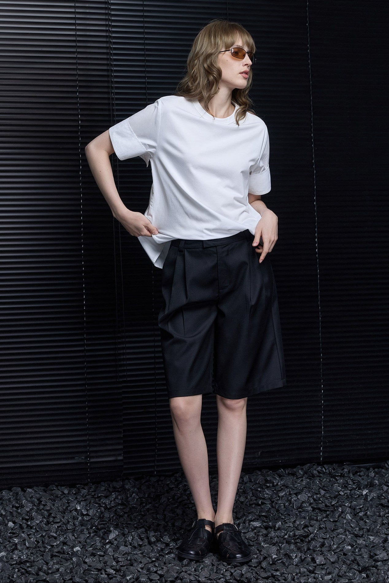 Black Handsome Tailored Half Pants B4820