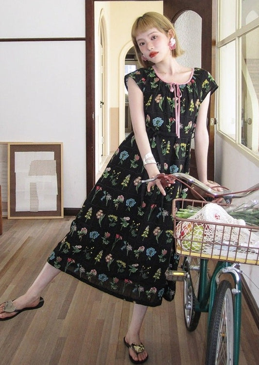 ヴィンテージフラワー刺繡ドレス B3025