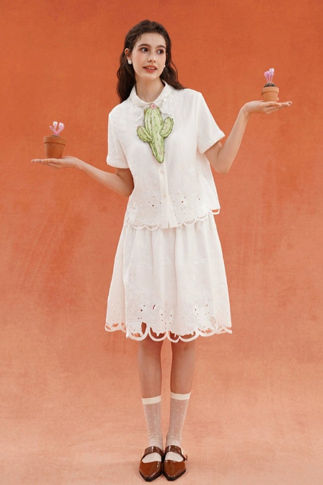 モロッコレトロサボテン刺繡ネクタイ B3928