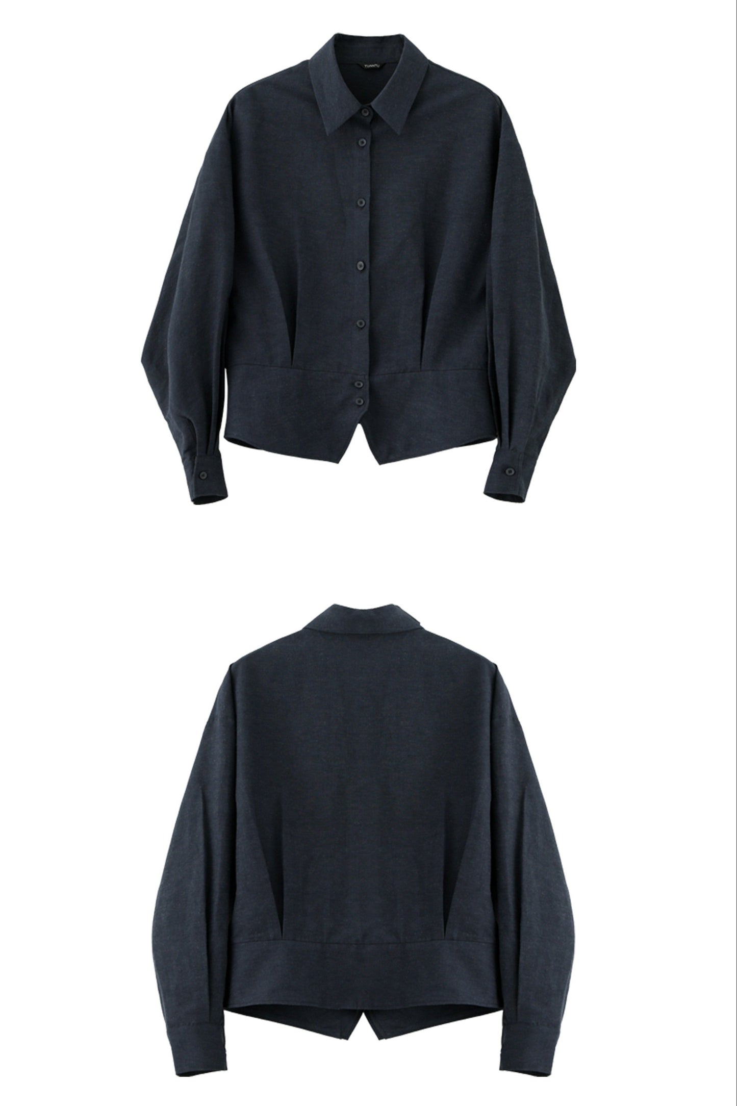 Linen blend peplum design top B4665