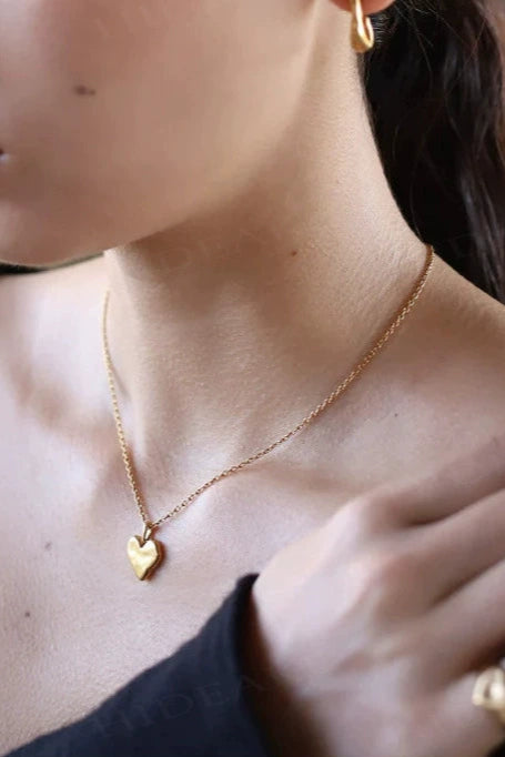 S925 Handmade Love Necklace and J-shaped Earrings B3662