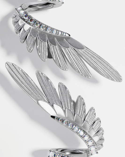 S925フェミニンウィングピアス B4173