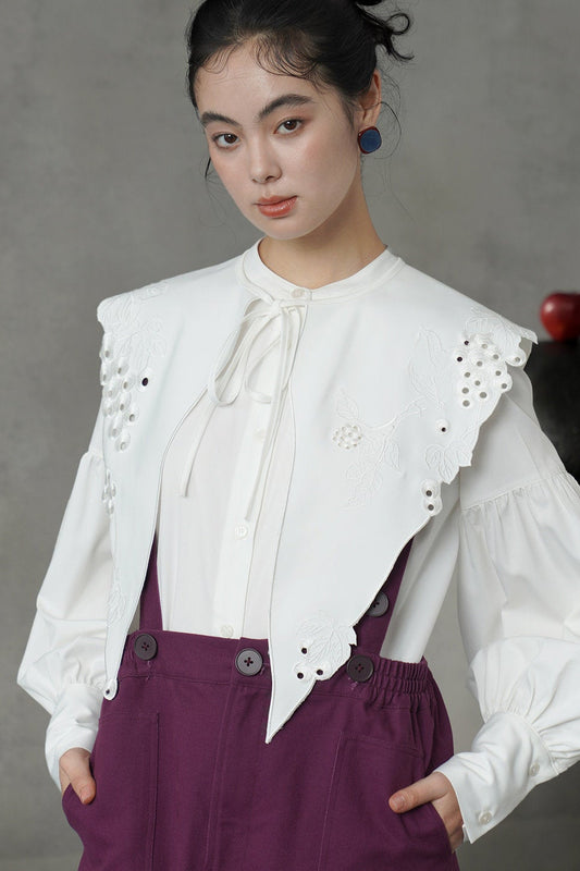 ポエティックホワイトシャツ・シャツ+グレープフォルスカラー B4615