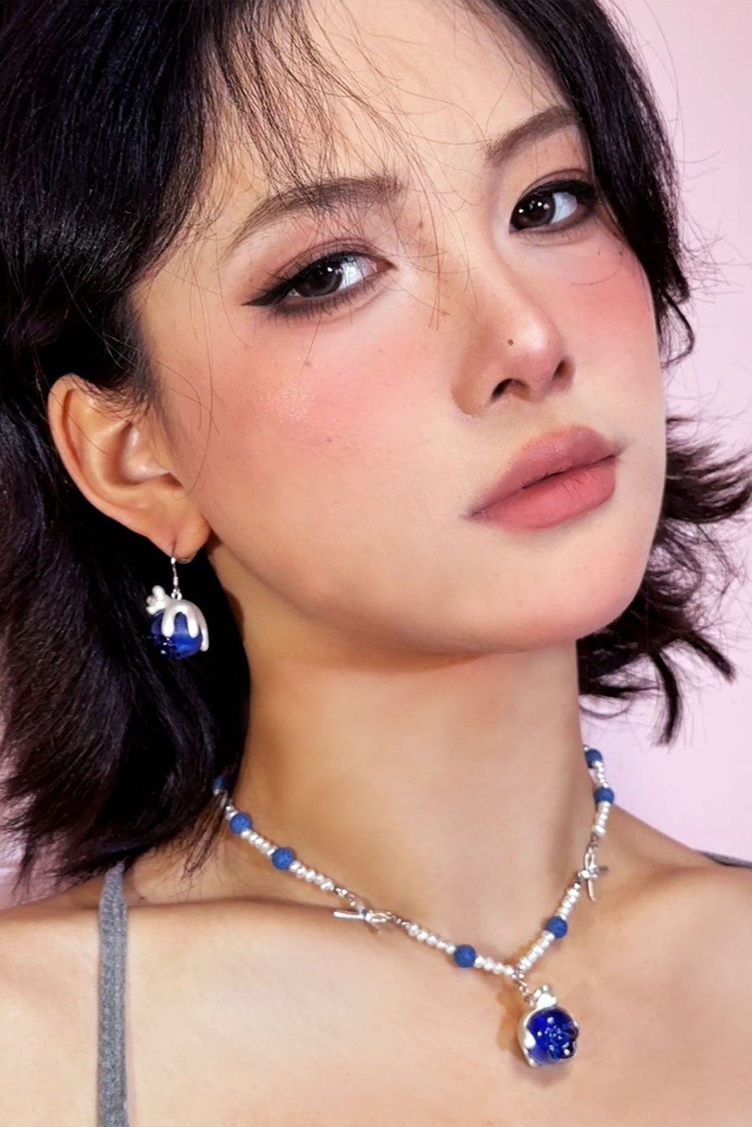 S925 Blueberry Cute Bear Earrings (Single) B3936