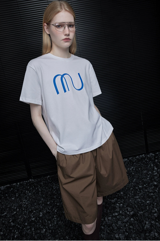 Coffee color loose cotton shorts B3871