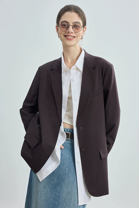 ラムウール混リラックスブレザー+パンツセットアップ B4304