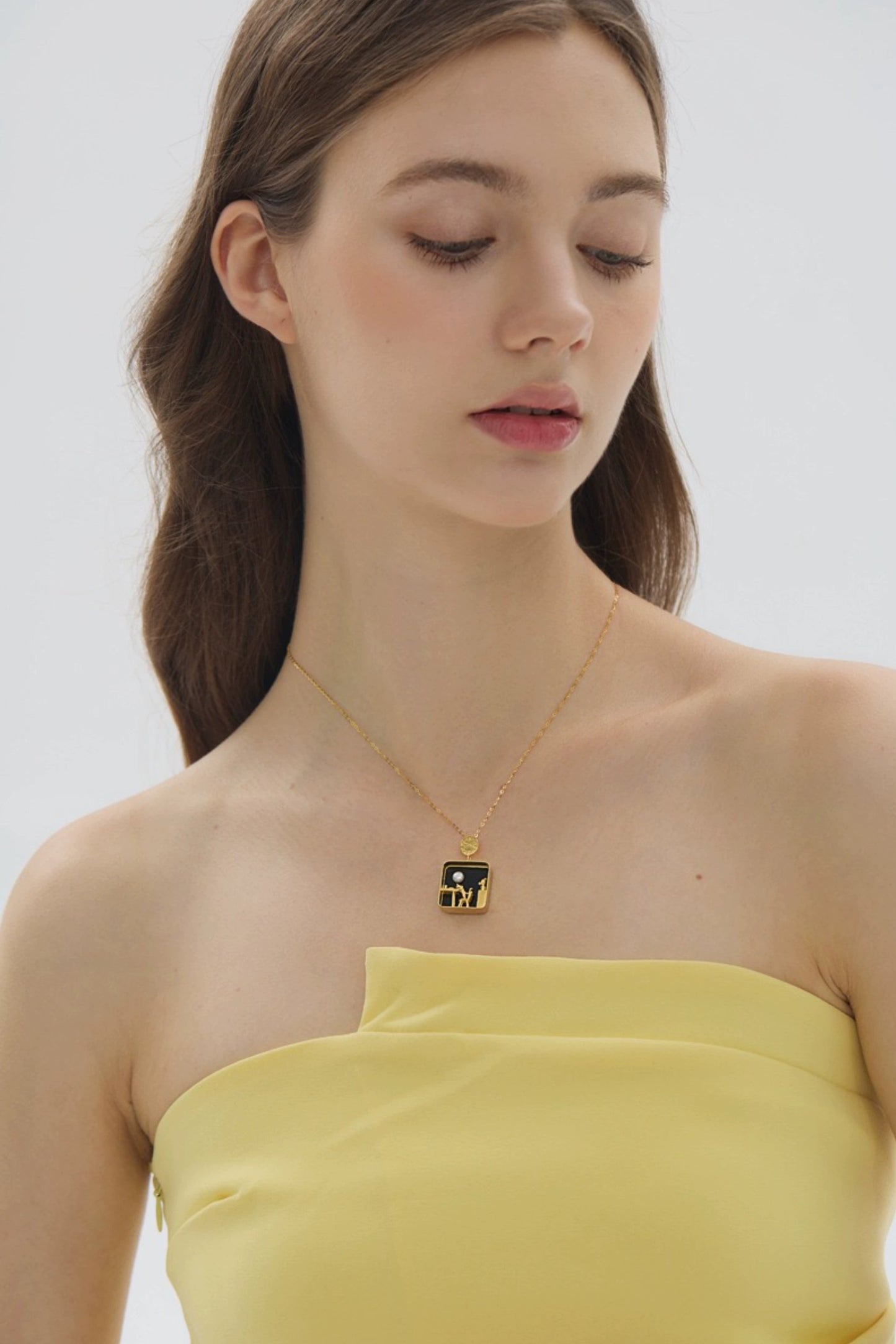 S925 微型場景家貓吊墜項鍊 B4201