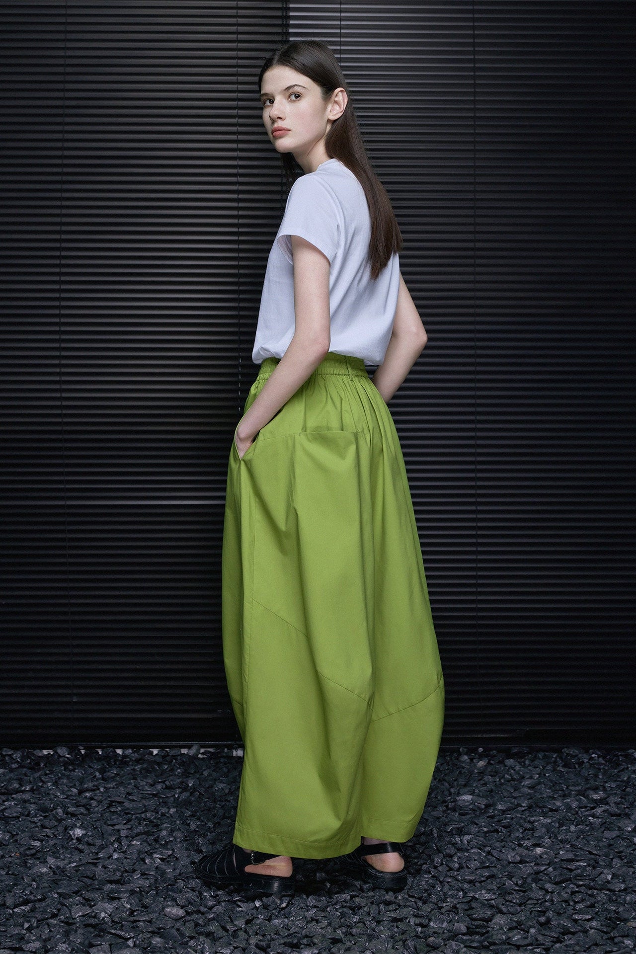 ピュアコットンワイドランタンパンツ B4732