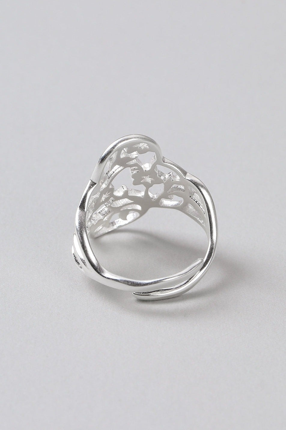 S925ベゴニアウィンドウビューオープンリング B4561