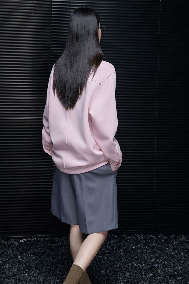 ピンクルーズラペルスウェットシャツ B4359