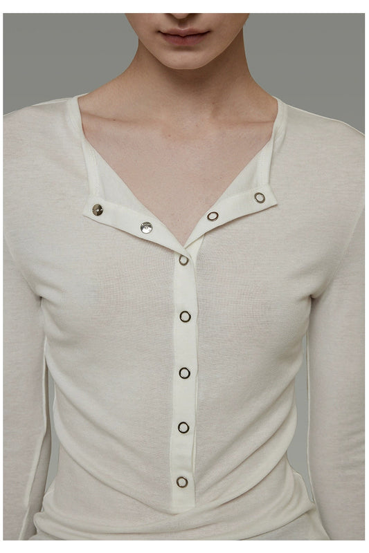 ハーフオープンスリムフィットTシャツ B4504