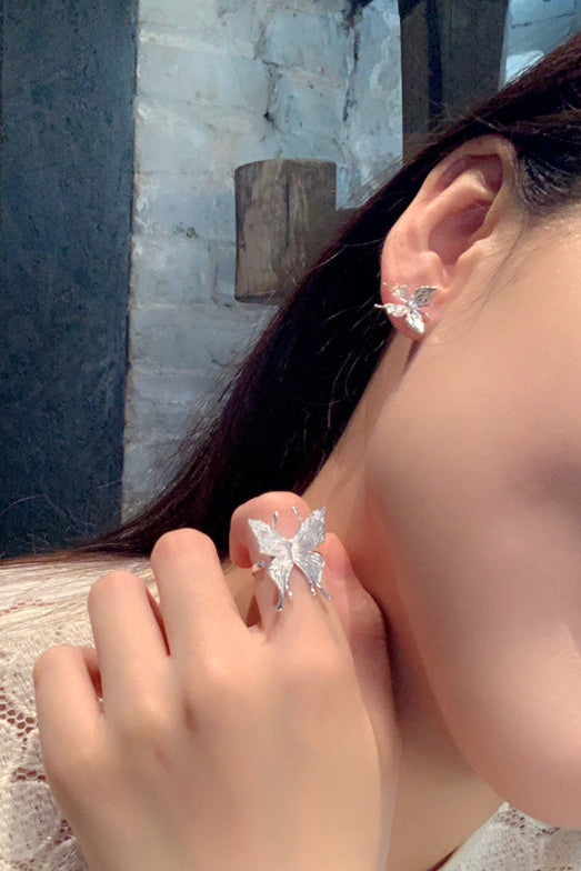 S925モーニングライトバタフライオープンリング B3852