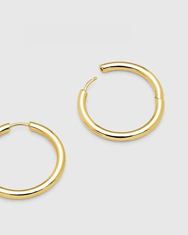 S925 Plain Hoop Earrings (SML) B3669