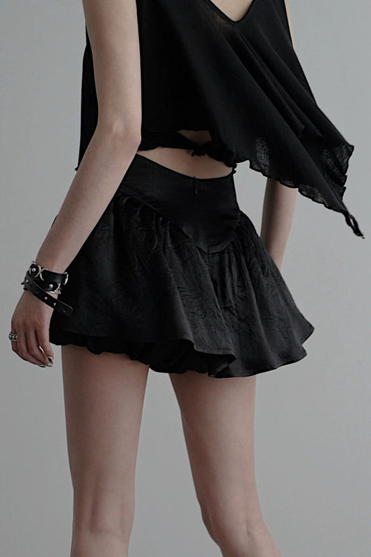 Black ecru bloomer skirt B4047