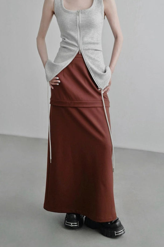 Two-way long skirt B4343