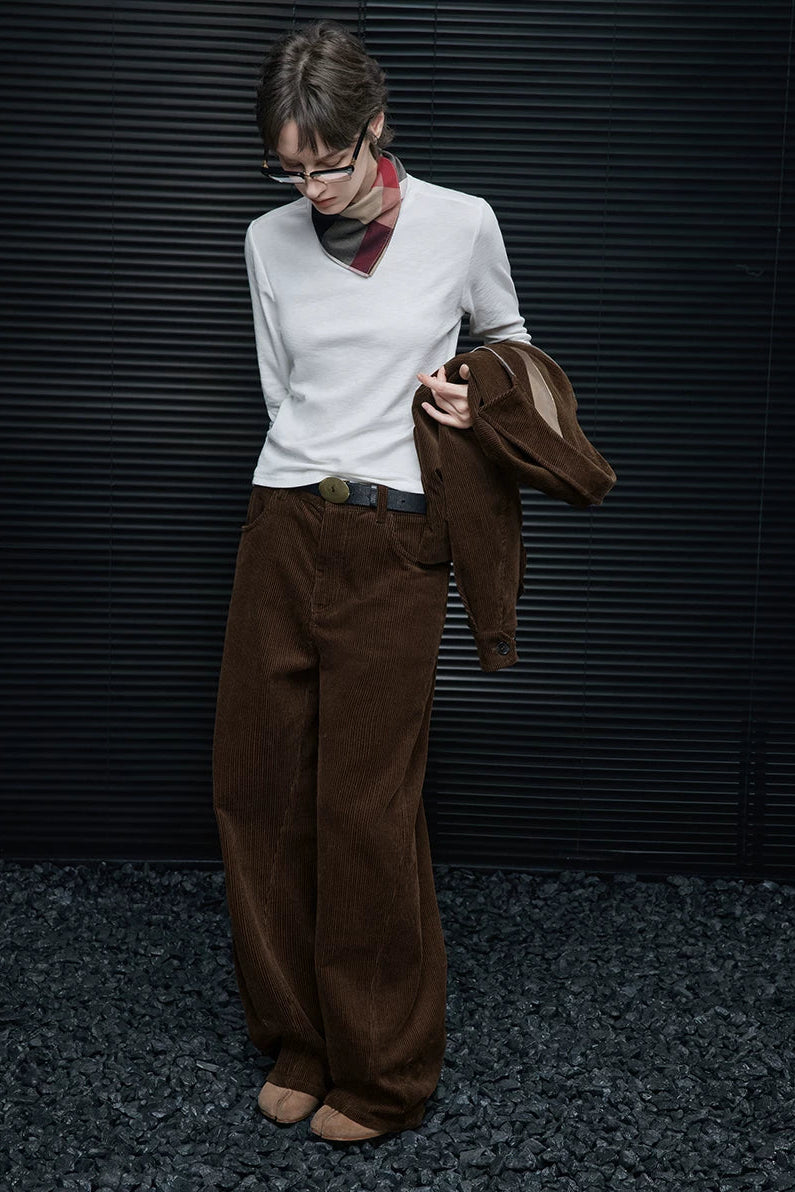 ホワイトシンプル長袖Tシャツ B4575