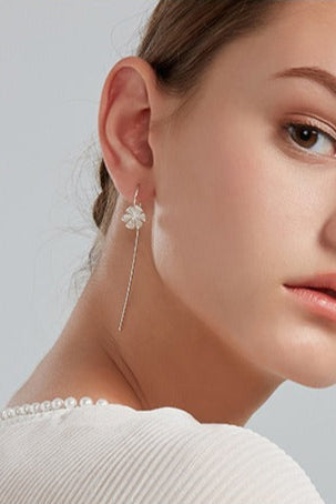 S925 Ethnic flower earrings B1897