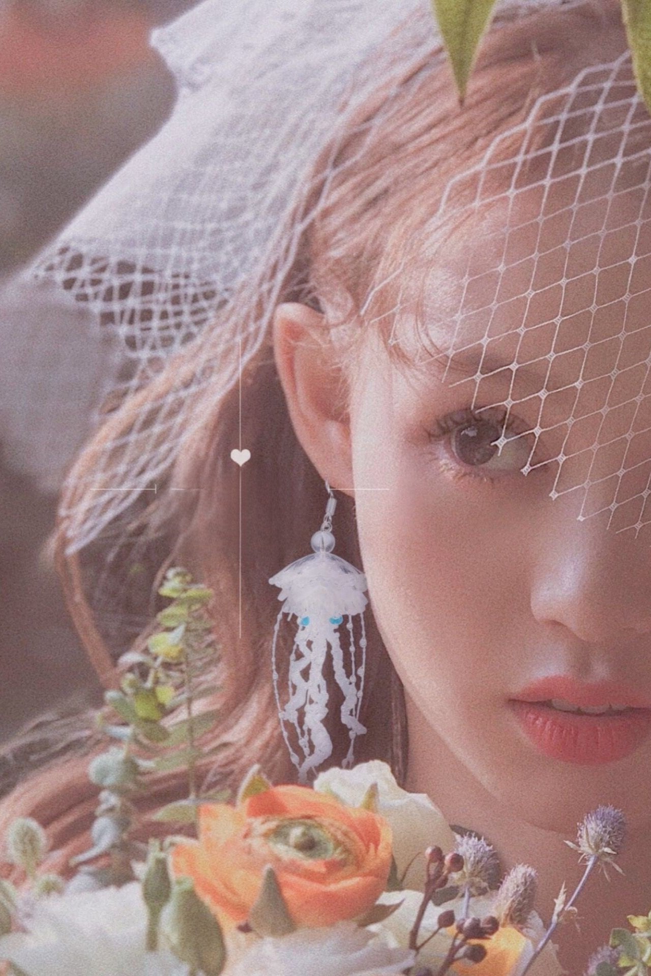 ハンドメイドフェアリークラゲロングピアス B1920