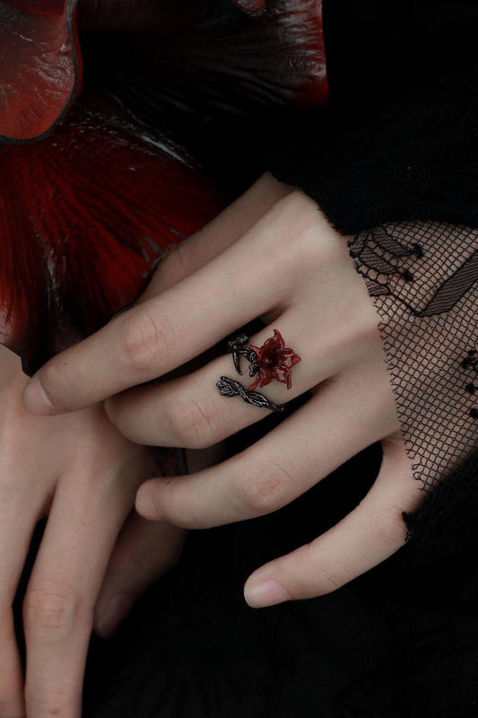 S925マンダラダークオープンリング B3425