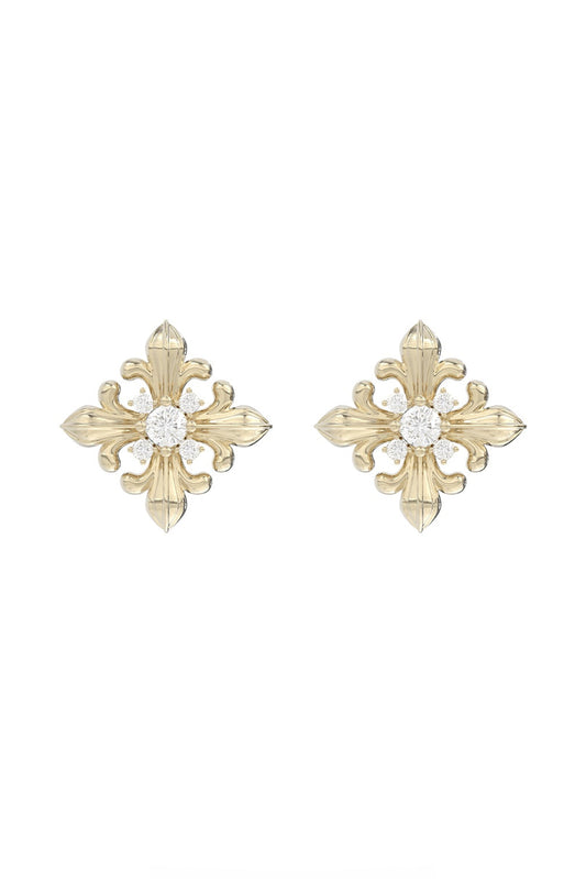 Original Heavy Iris Square Earrings B3579