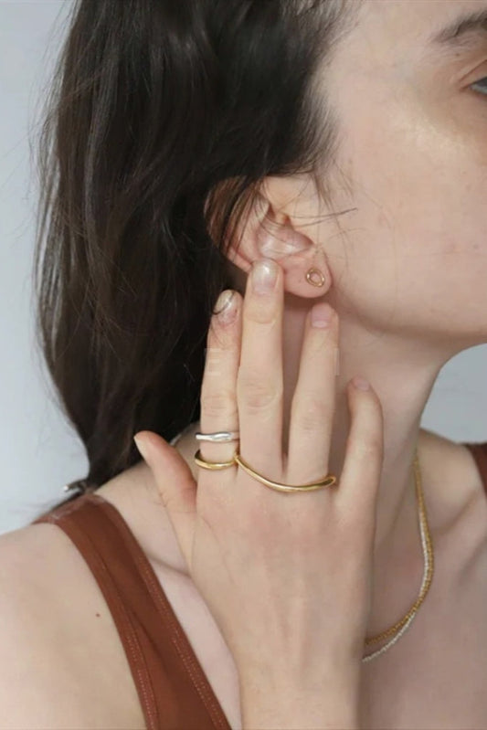 S925 Irregular Plain Ring B3663