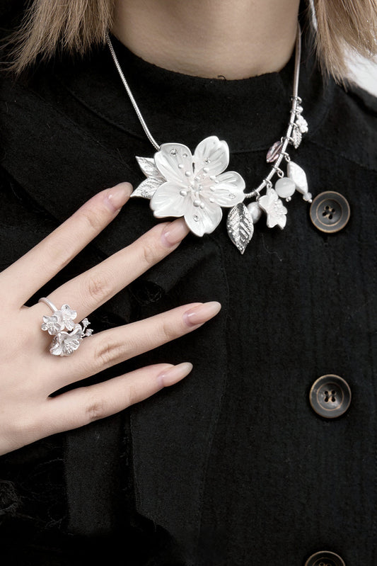 夜桜タッセルネックレス B3814