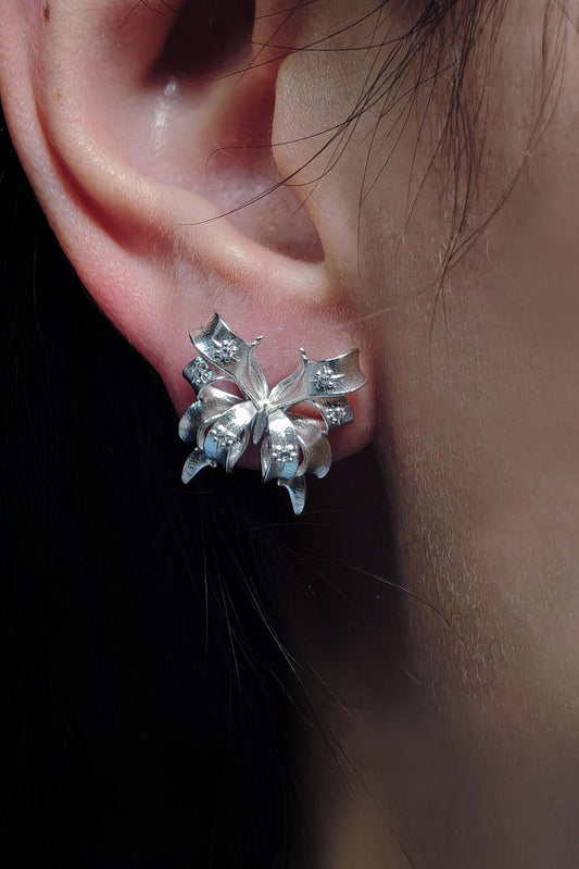 S925 Ribbon Butterfly Earrings & Ear Cuffs (Single) B3841