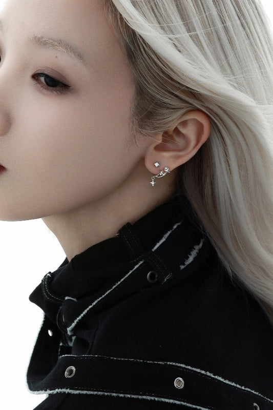 S925スターレールジルコンマルチピアス B3861