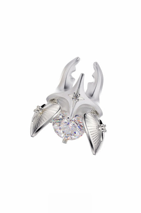 S925莫桑石甲蟲耳環(單一)B3917